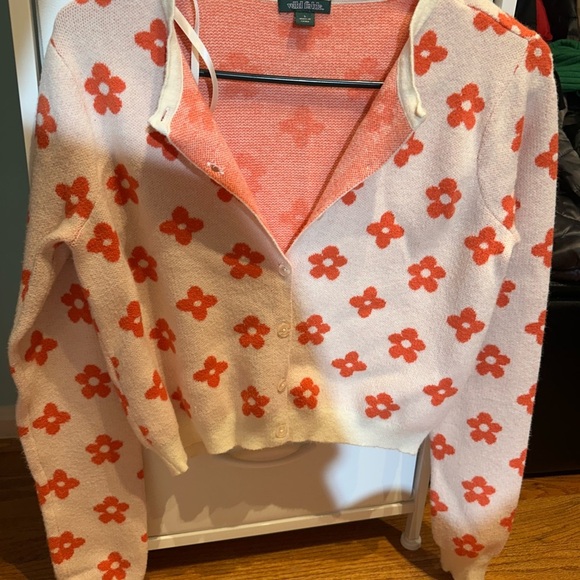 Wild Fable Pink Cardigan with Red Floral Design - Picture 10 of 11